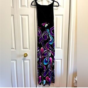 Elegant Black and Multicolor Maxi Dress